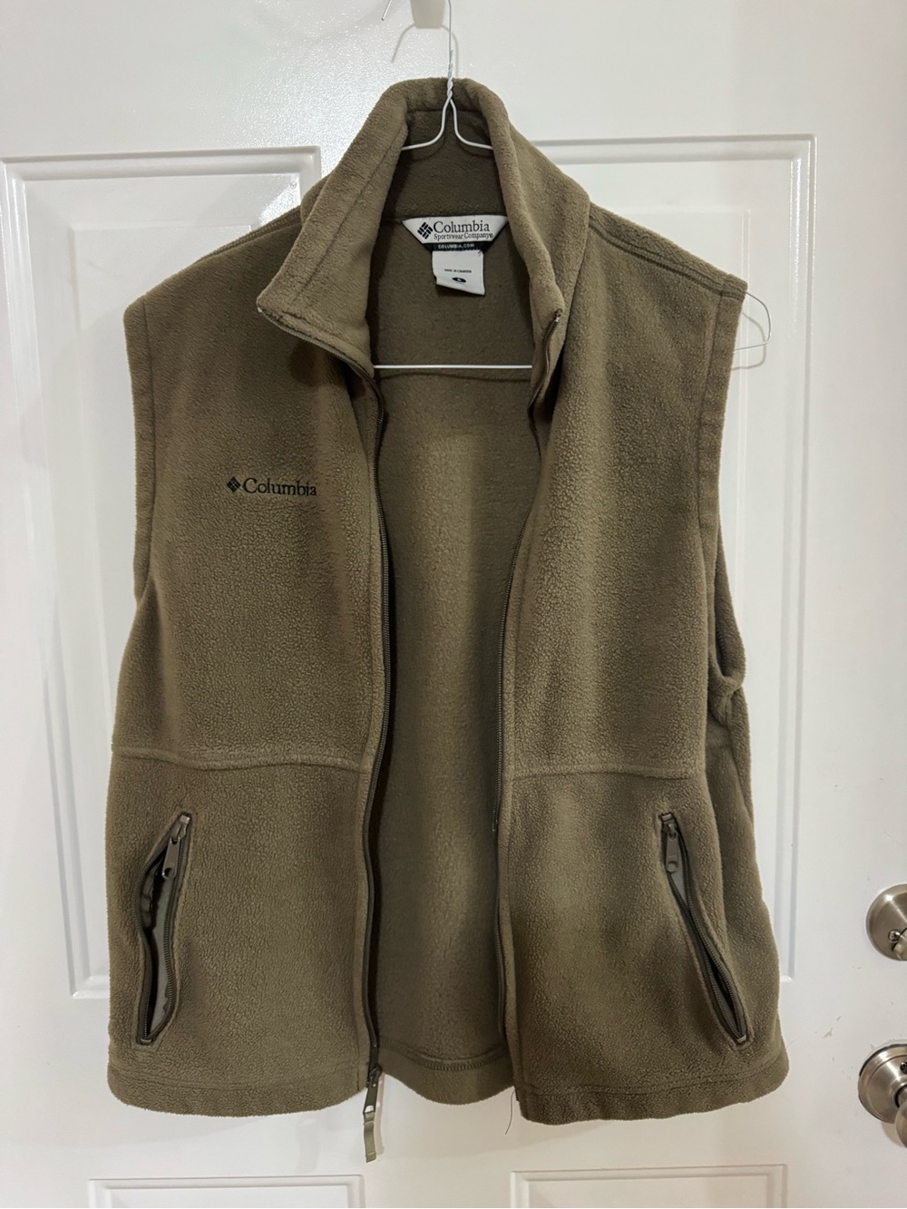 Columbia Taupe Fleece Jacket with High Collar - Picture 3 of 6